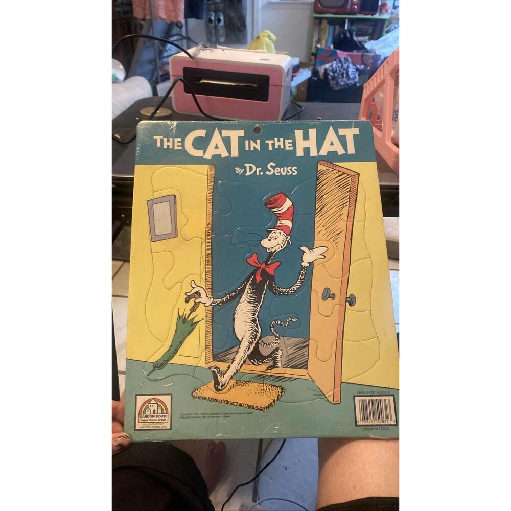 Vtg The Cat in the Hat Dr. Seuss Random House Tray Puzzle 1985 USA Made